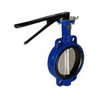 Manual Butterfly Valve - Stainless Steel, Up To 4 Inch | Blue & Gray, Electrical Power Source, Medium Pressure Psi, Wafer Type