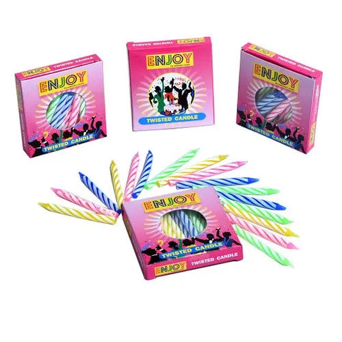 Multicolour Enjoy Birthday Twisted Candles - Enjoy