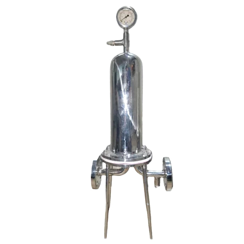 SS Cartridge Filter Housing - Stainless Steel, Round Design , Gray Finish for Industrial Liquid Filtration