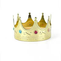 Party Crown - Plastic, Standard Size, Golden | Non-toxic, Antibacterial, Eco-friendly, Hygienic, Easy To Install For Festive Celebrations