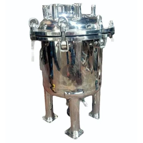 Nutsche Filter - Stainless Steel, Round Gray Design | Industrial Use, 1 Year Warranty for Pharmaceutical Industry