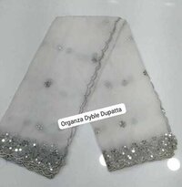 Net Dyble Dupatta - Color: White