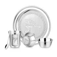 Stainless Steel Lota Bansuri Mor Pankh Set