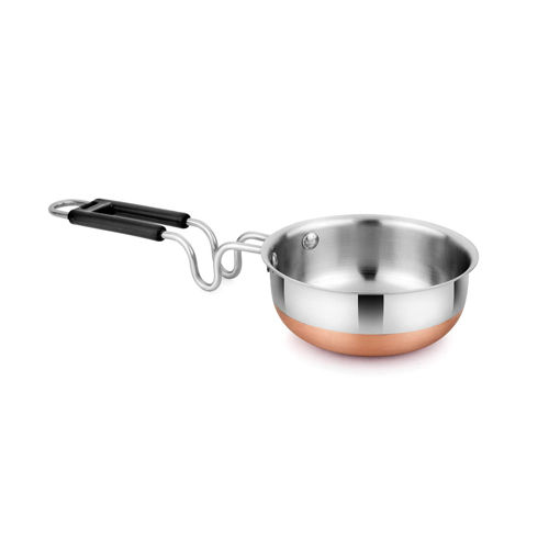 Silver Kitchen Stainless Steel Tadka Pan