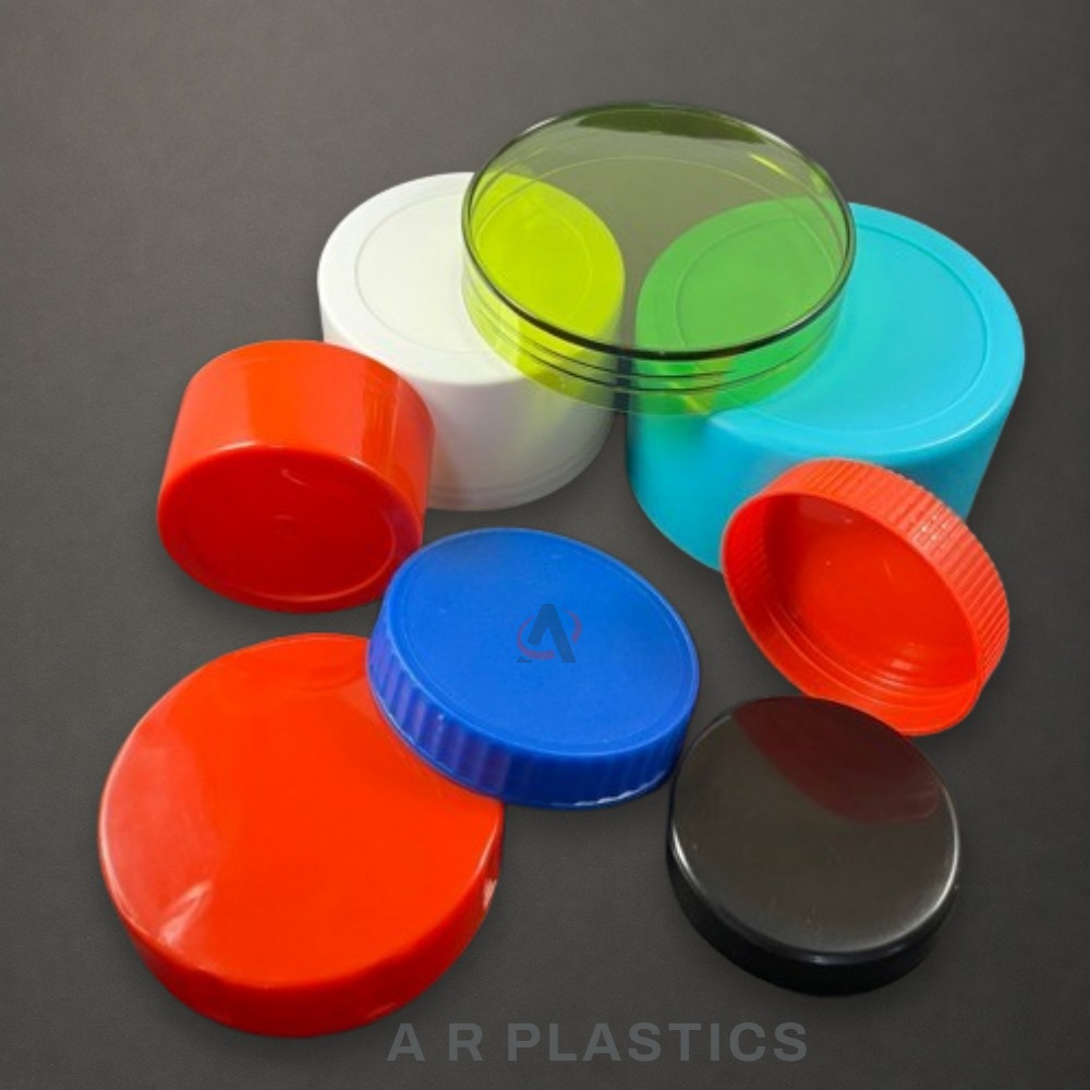 DRY FRUITS JAR CAPS - Plastic, 19mm - 120mm, Orange, Blue, Black, White | High Strength, Lightweight, User-Friendly, Customizable