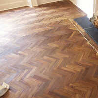 Natural American Walnut Herringbone Engineered Real Wood Flooring - Color: Brown