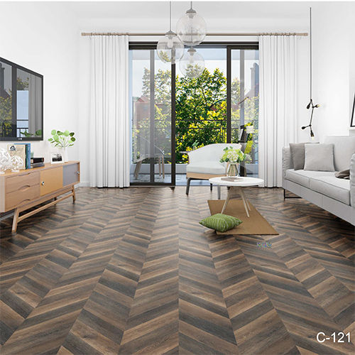 Cinnamon Oak Chevron Laminate Flooring