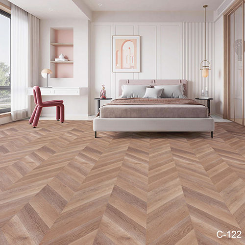 Almond Oak Chevron Laminate Flooring