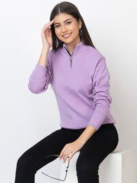 Ladies Half Zipper Sweater