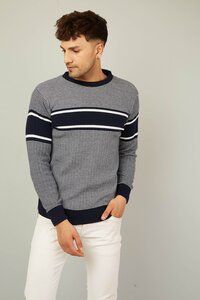 Round Neck Full Sleeve Striped Sweaters