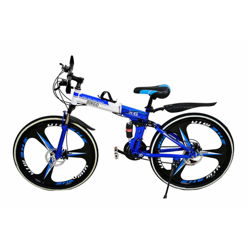 BLUE WHITE 21 GEARS FOLDABLE CYCLE