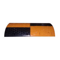 Rubber Speed Breaker - PVC Material, 500 x 425 x 75 mm Size | Black and Yellow Warning Signal, Road Safety Usage, Manual Function, Warranty Included