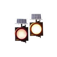 Solar Traffic Blinker - Metal, 350 X 350 X 180 Mm, Black | Automatic Function, Solar Powered, High Luminous Intensity 8000-9000 Mcd, Durable For Harsh Conditions