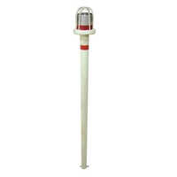 Solar Delineator Series - Metal, Round Shape, White Color, 12v Led Illumination | Solar Powered, Double-sided Warning Signal, Automatic Operation