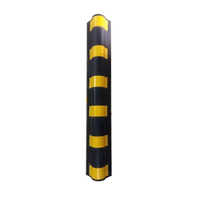 Round Shape Rubber Corner Guard - 900 Mm Height, 3 Kg Weight | Black & Yellow Zebra Reflective Design, Automatic Warning Signal