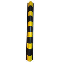 Rubber Corner Guard - Height 1200 Mm, Black And Yellow Zebra Reflective Design | L Shape, Automatic Warning Signal For Road Safety