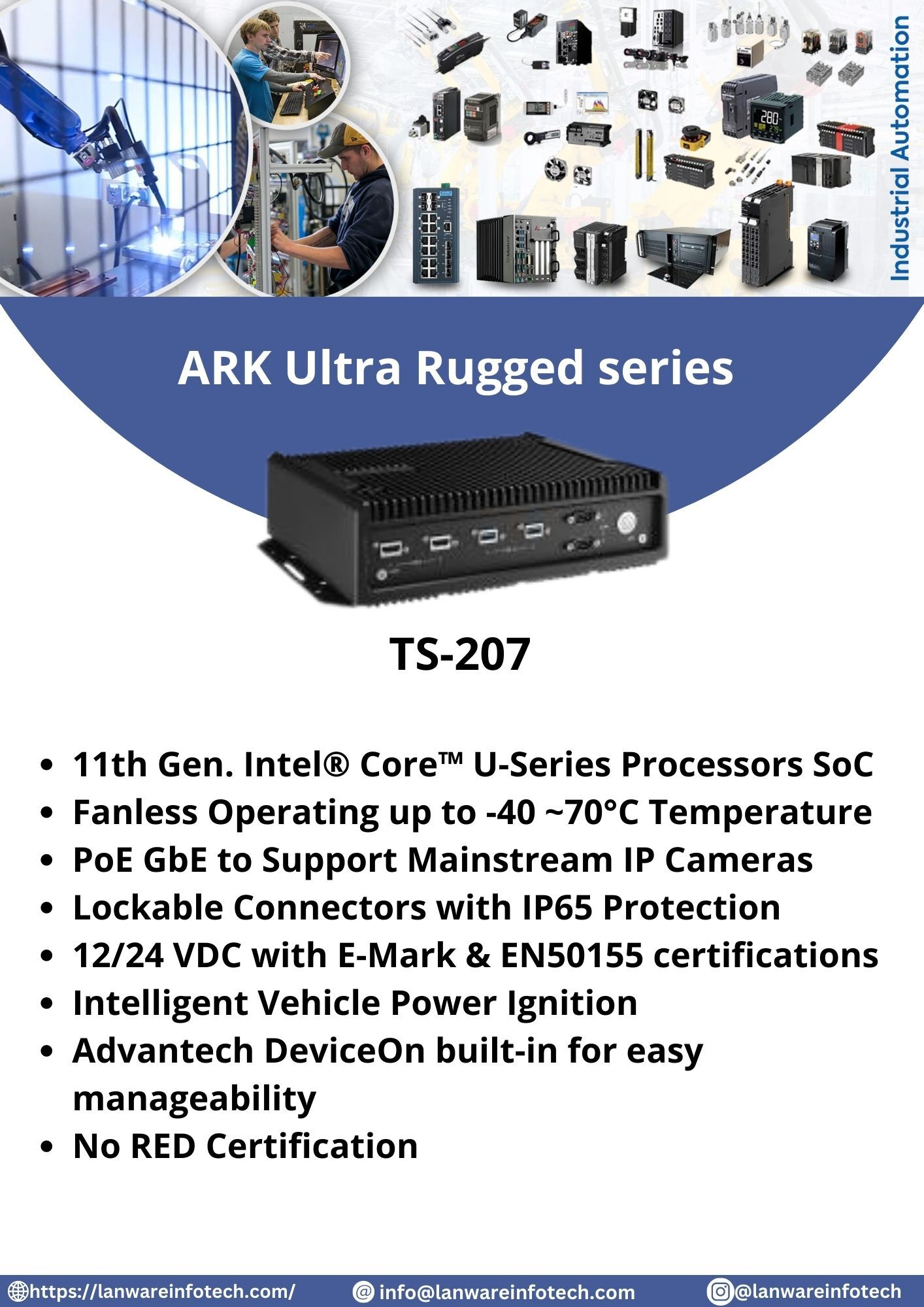 Fanless IP65 PC Powered by 11th Gen.