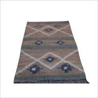 Jute Durries In Shuttle Weave - Jute Fabric, Printed Pattern, Flat Carpet Design | Ideal For Floor Furnishing, Adds Vibrant Touch To Your Space