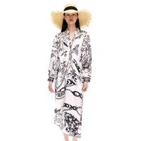 Custom Silk Print Dress - High-quality Silk, Customized Sizes , Multicolored Classic Design With Full Sleeves For All Seasons