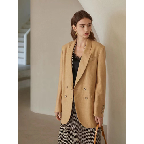 China Linen Casual Brown Suit