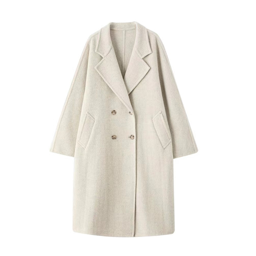 White Custom Tailored Reversible Wool Coat