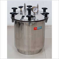 Single Drum Autoclave - Stainless Steel, 12x12 Size | 15-20 Litre Chamber Volume, 2kw Power Consumption, Upward Displacement Air System