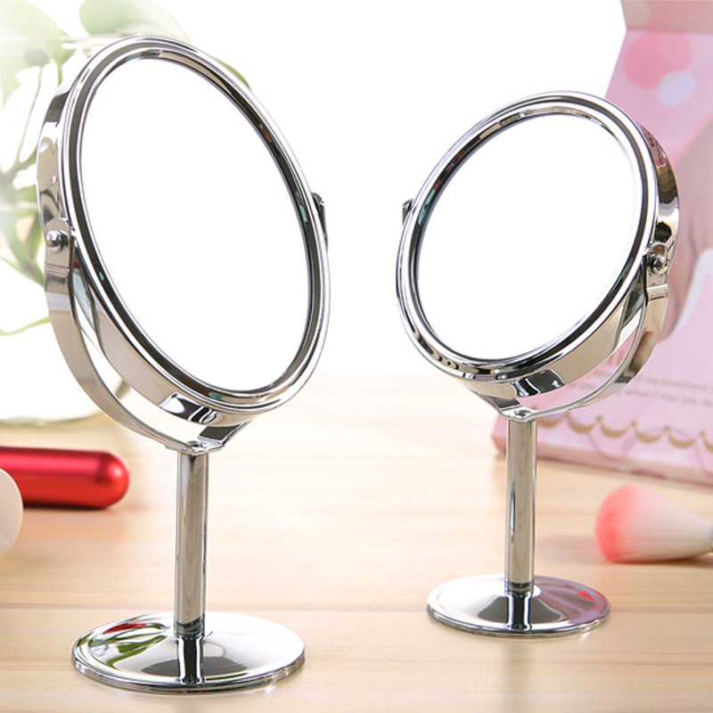 Hd double-sided desktop cosmetic mirror stainless steel