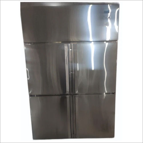 Silver Four Door Vertical Fridge