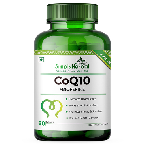 Simply Herbal CoQ10 (Coenzyme Q10) with Bioperine 200mg - 60 Tablets