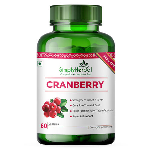 Simply Herbal D Mannose Cranberry Urinary Tract Health 800mg 60 Capsules