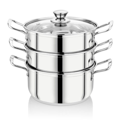 Stainless Steel Steamer Glass Lid