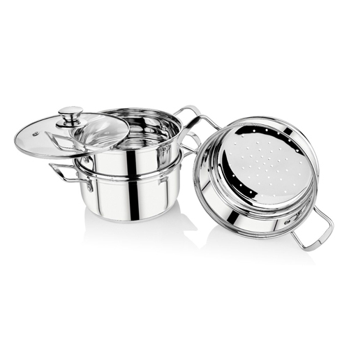 Stainless Steel Steamer Glass Lid