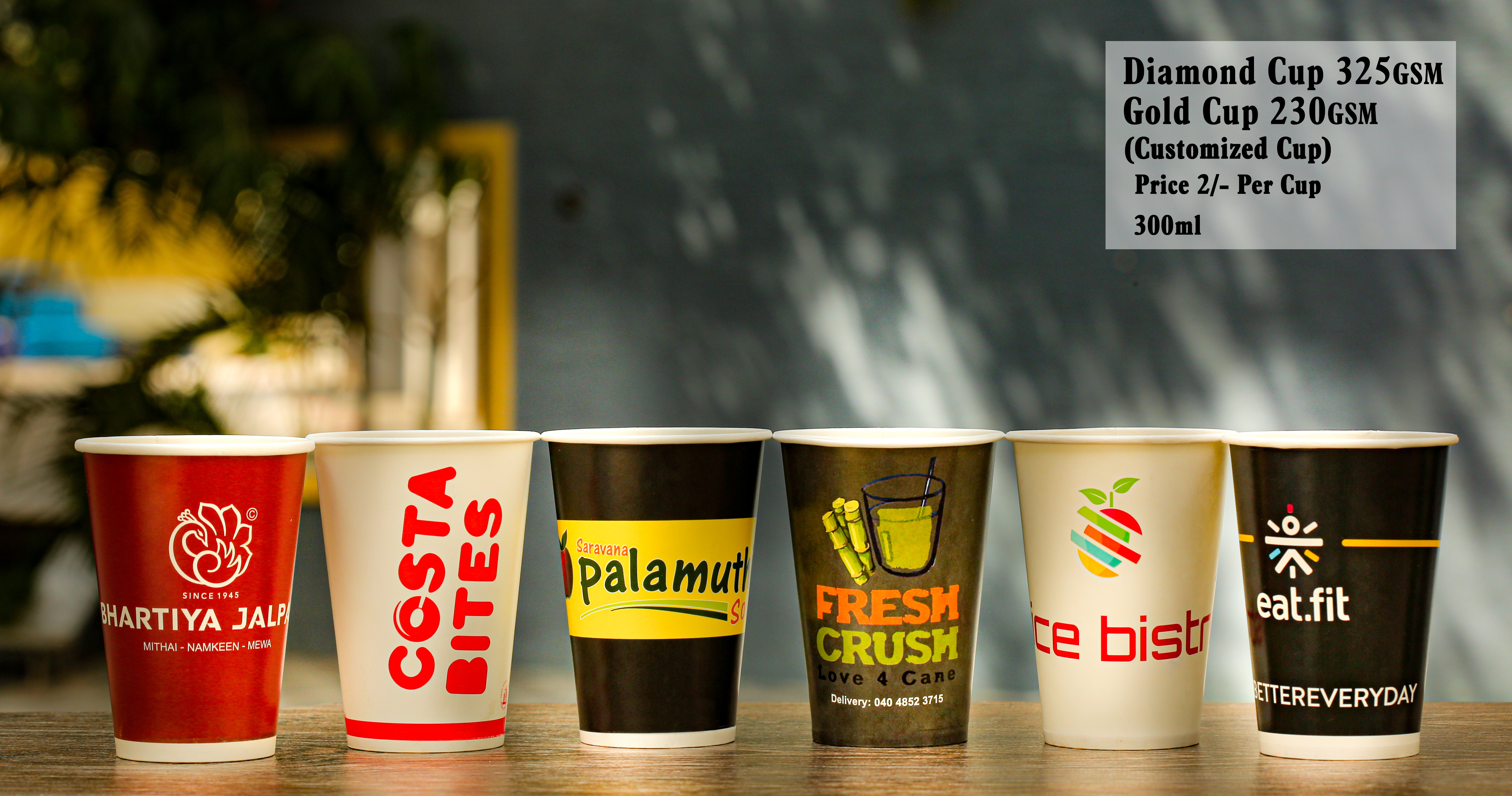 350 ml 325 gsm branding cup..