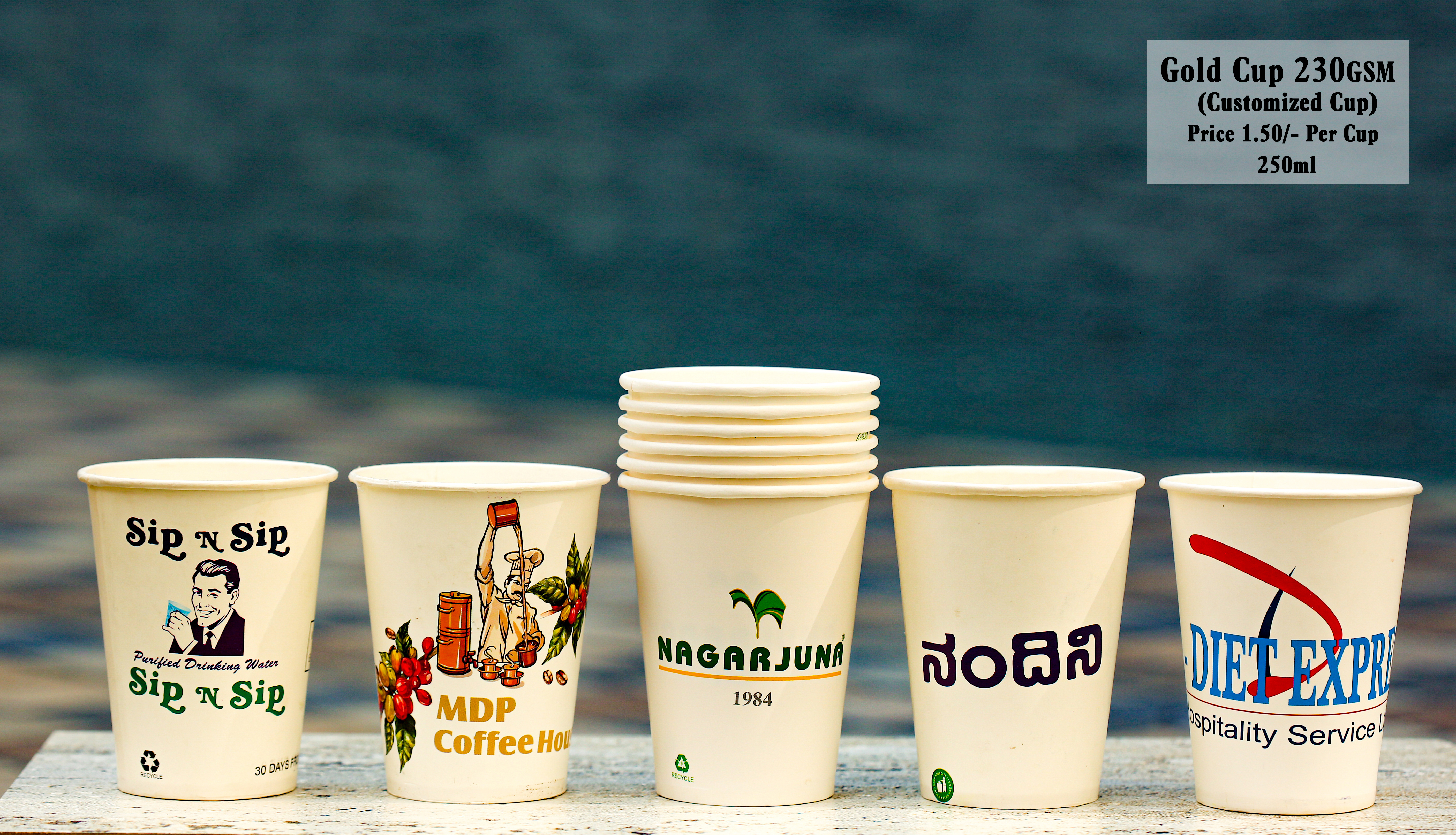 350 ml 325 gsm branding cup..