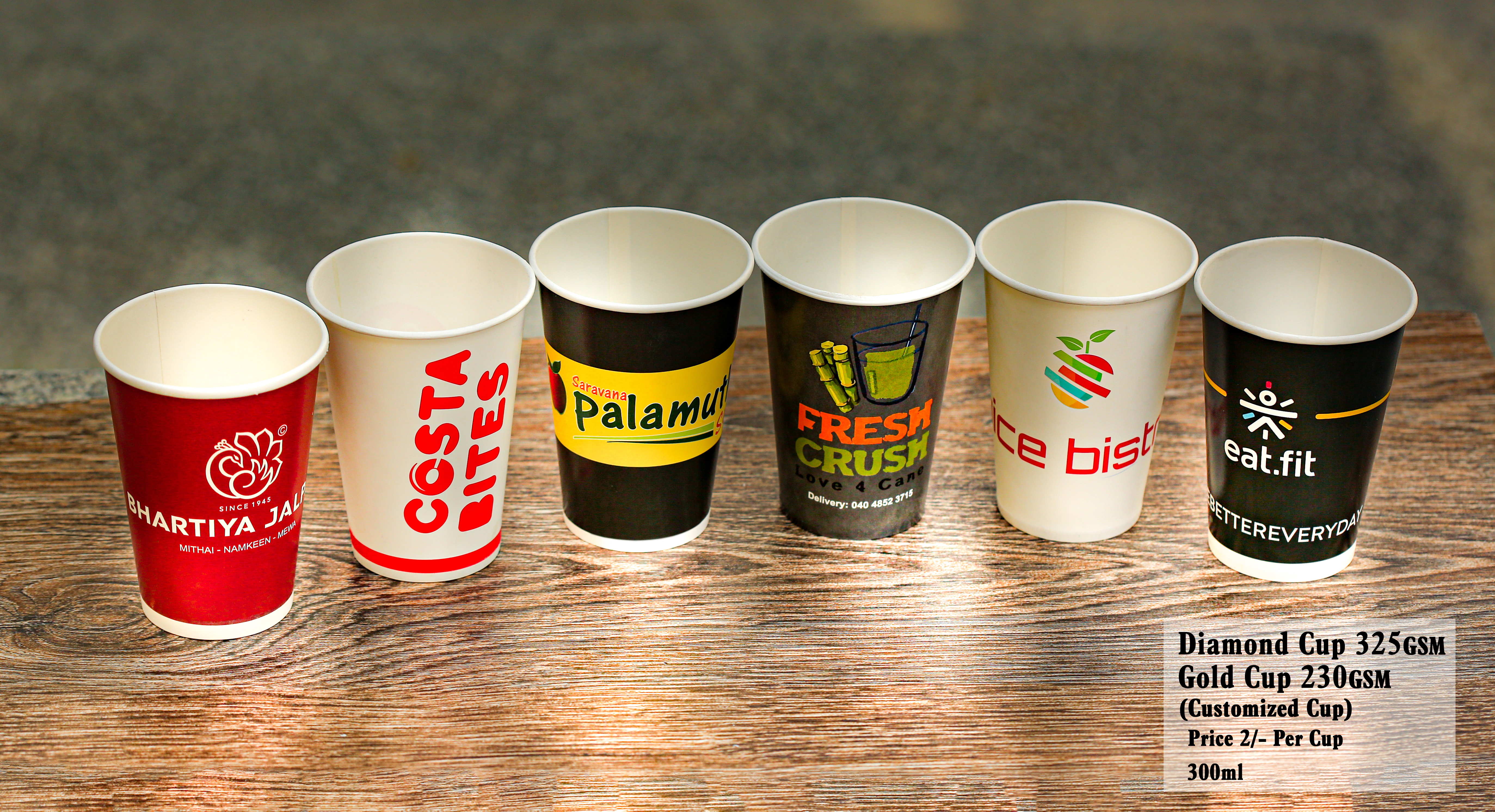 350 ml 325 gsm branding cup..