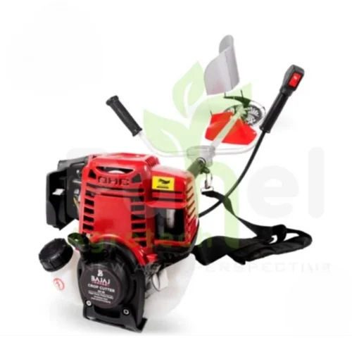 Red Bajaj Super Brush Cutter 4 Stroke Side Pack With 1.6Hp Gardening Lawn Grass Trimming