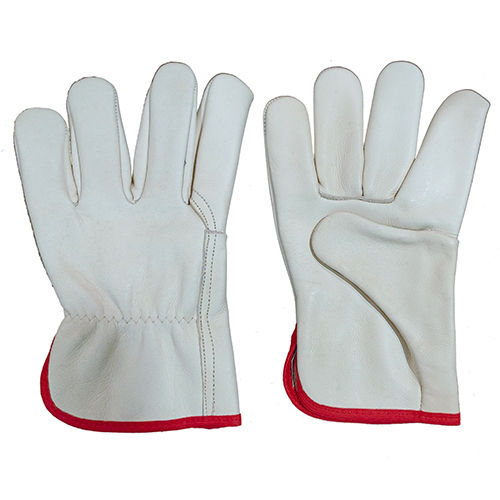White Driving Leather Gloves