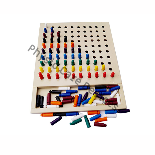 Wooden Peg Board with 100 Plastic Pegs