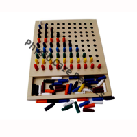 Wooden Peg Board with 100 Plastic Pegs