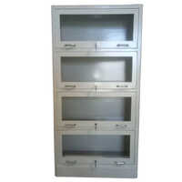Lock Powder Coated Grey Iron Almirah Bookshelf With 4 Shelves