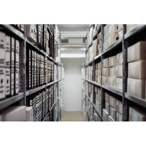 Dark Gray Warehouse Storage Shelfs