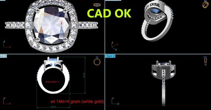 18KT Lab Grown Cushion Solitaire Halo Diamond Ring