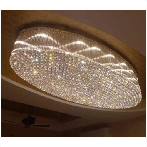 Oval Shape Crystal Chandelier Light Source: Fluorescent