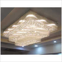 Rectangular Crystal Chandelier - Light Source: Fluorescent