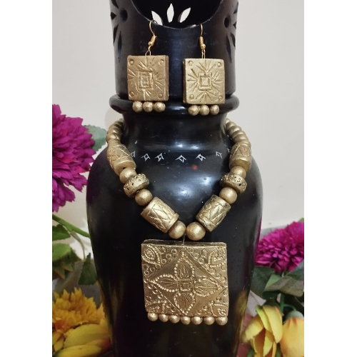 Modern Terracotta Necklace Set