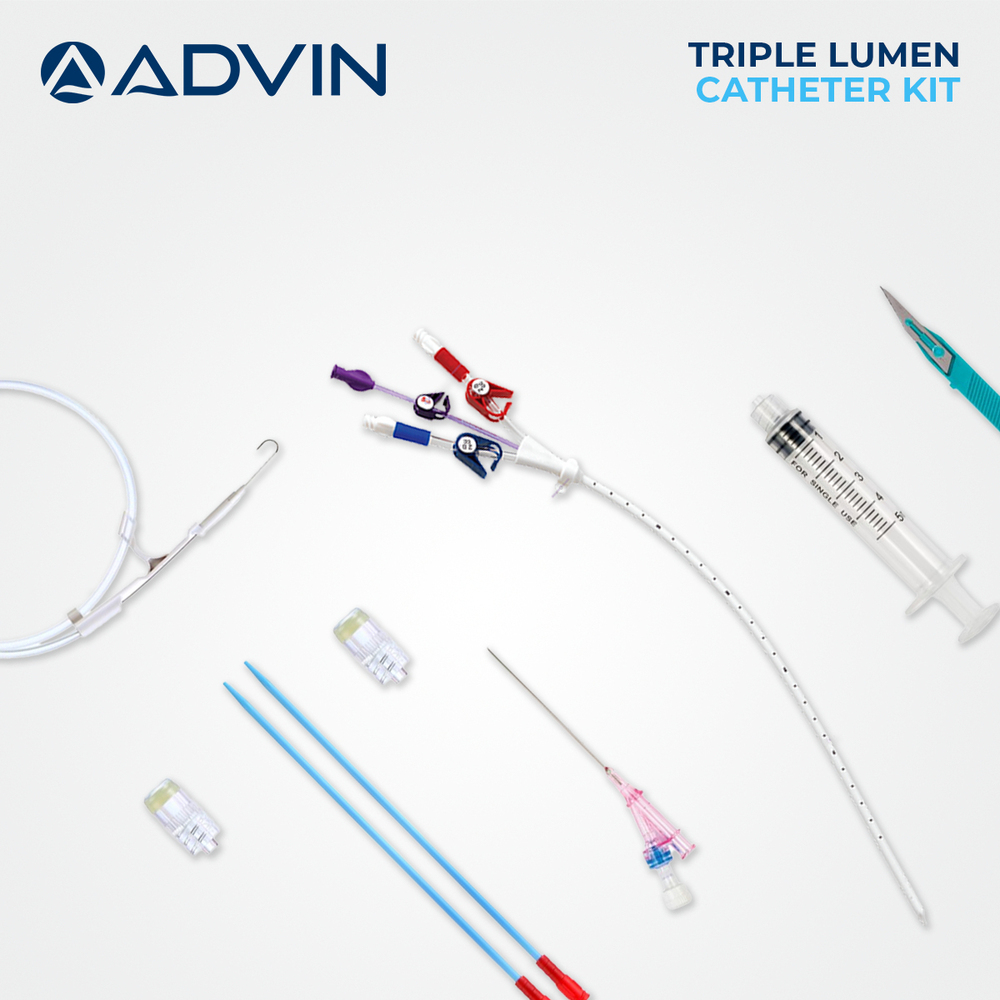 Plastic Triple Lumen Dialysis Catheter Kit