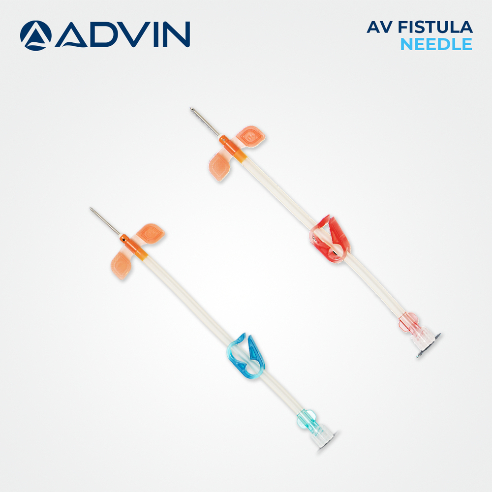 AV Fistula Needle - Plastic 16G/17G/15G Set | New, Disposable Sterile for Dialysis, Real-Time Operation