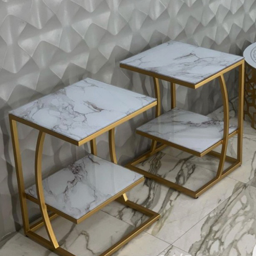 Faux Marble Side Table