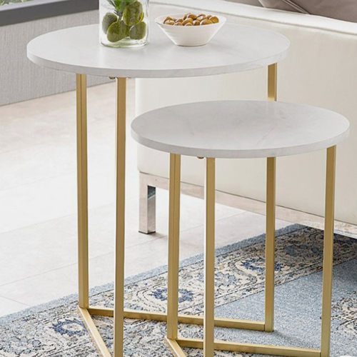 2 Tier Italian Marble Side Table