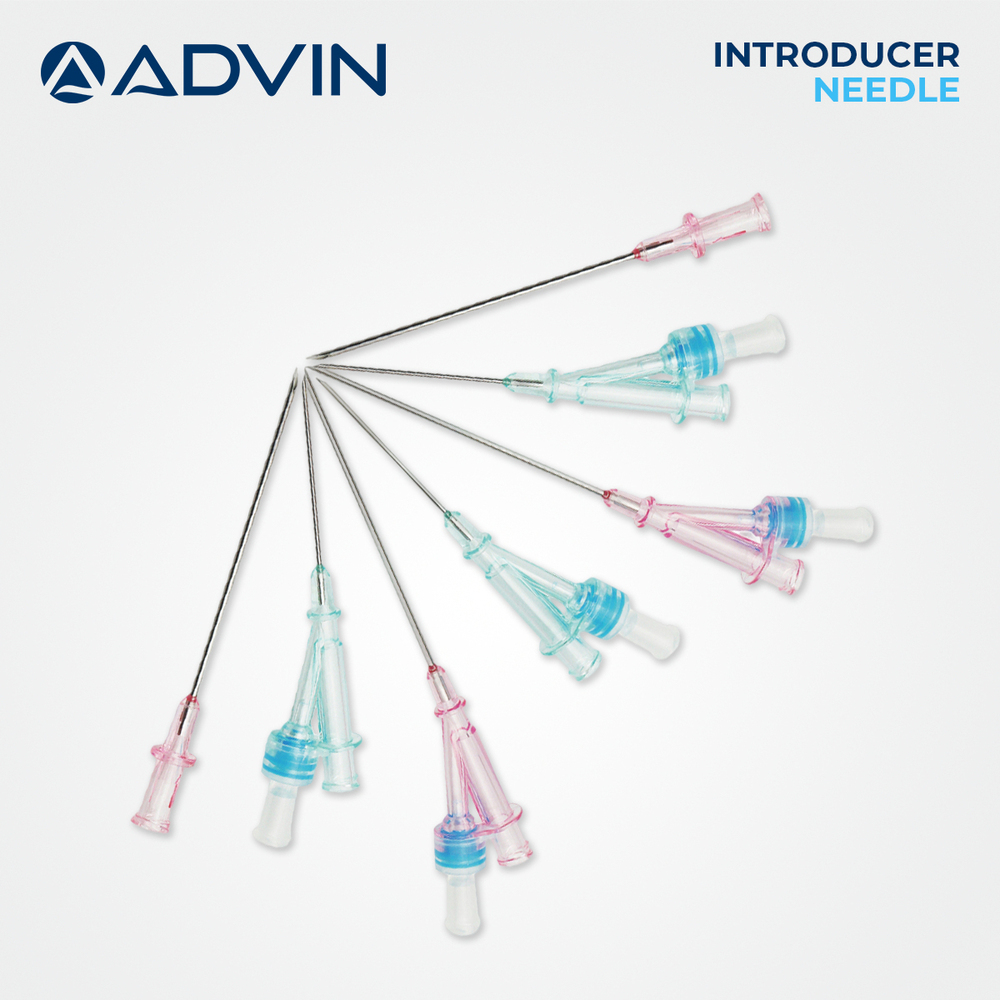 Disposable Introducer Needle - SS304, 0.038 Guide Wire Passing Grip Hub, Enhanced Sharpened Tip, Polymer Coated Cannula for Smooth Insertion